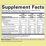 Supplement facts for Liquid Calcium with Magnesium