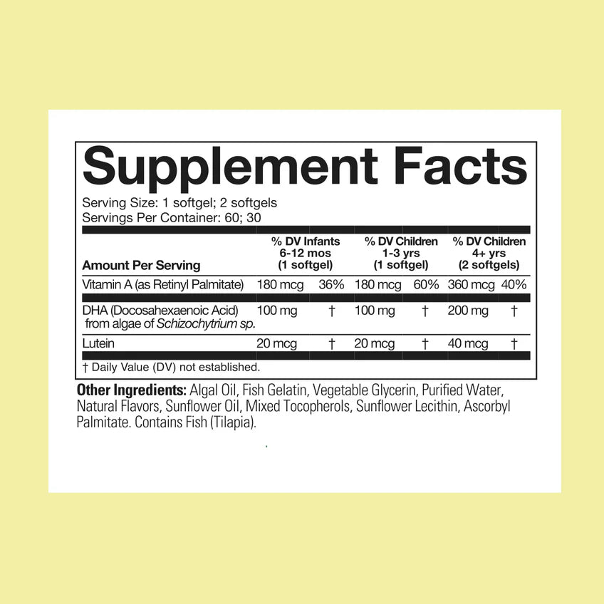 Algae DHA Supplement Facts