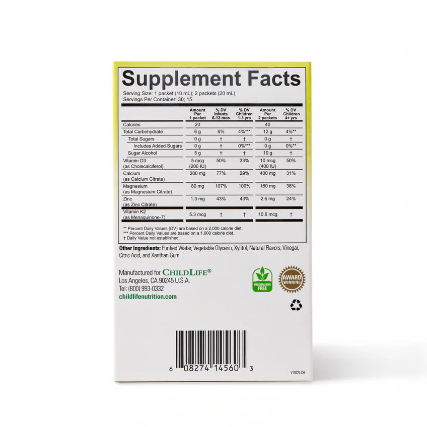 Liquid Calcium with Magnesium Supplement Facts