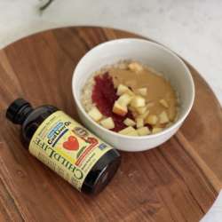 peanut butter and jelly oatmeal with cod liver oil