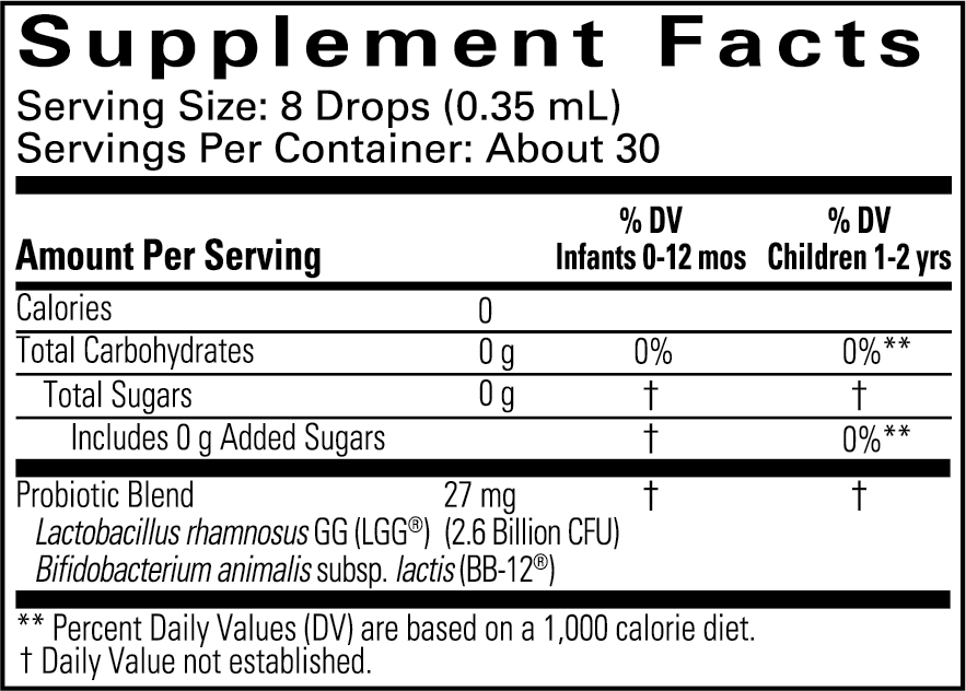 ingredients ChildLife Essentials InfantBiotics Probiotic Drops