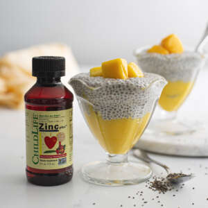 childlife essentials mango chia pudding recipe with added zinc for kids